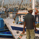 Fishing trawlers at a port in Karnataka.